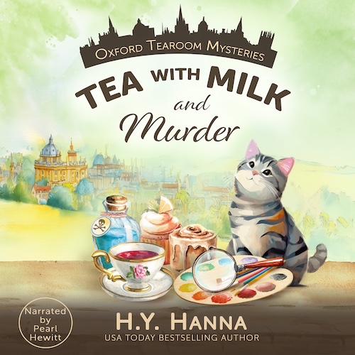 Audiobook cover for Audiobook Cover: Tea with Milk and Murder by H.Y. Hanna